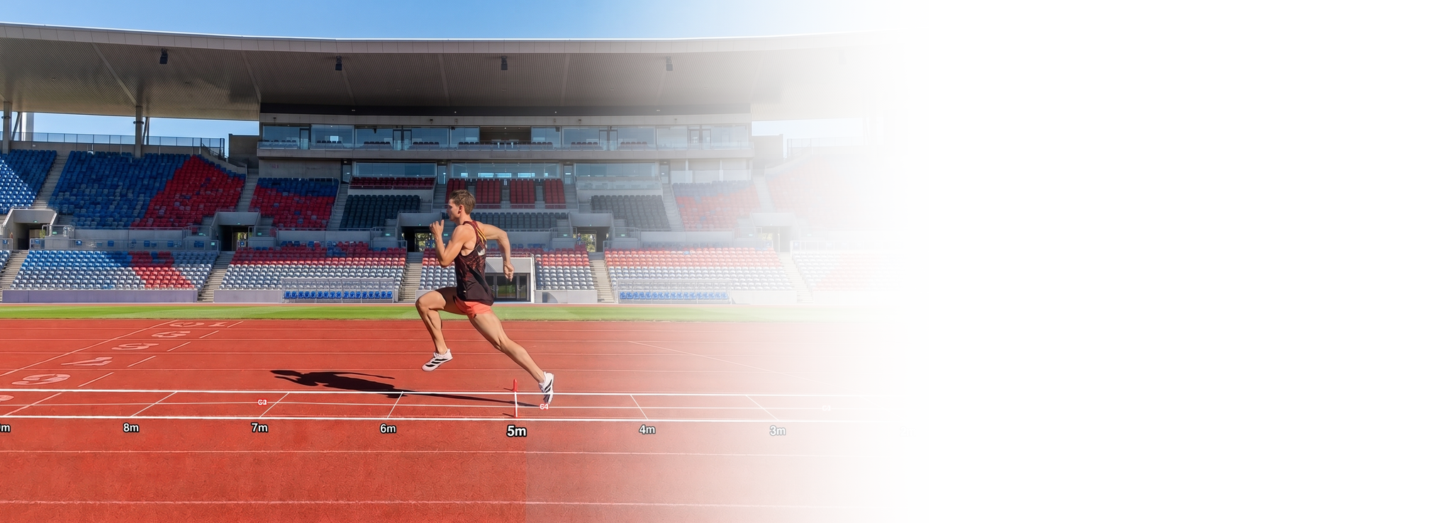 Sprinter racing on the track — high-speed video analysis